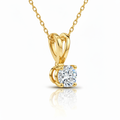 Round Solitaire Diamond Pendant with Chain