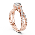 2 Carat to 4 Carat Twisted Sidestone including Center Diamond, complete ring