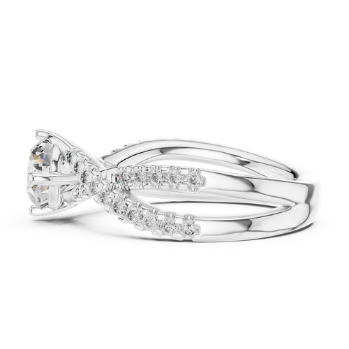 2 Carat Crossover Ring with Side Stones