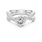 2 Carat to 4 Carat Twisted Sidestone including Center Diamond, complete ring
