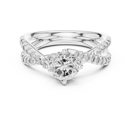 2 Carat Crossover Ring with Side Stones