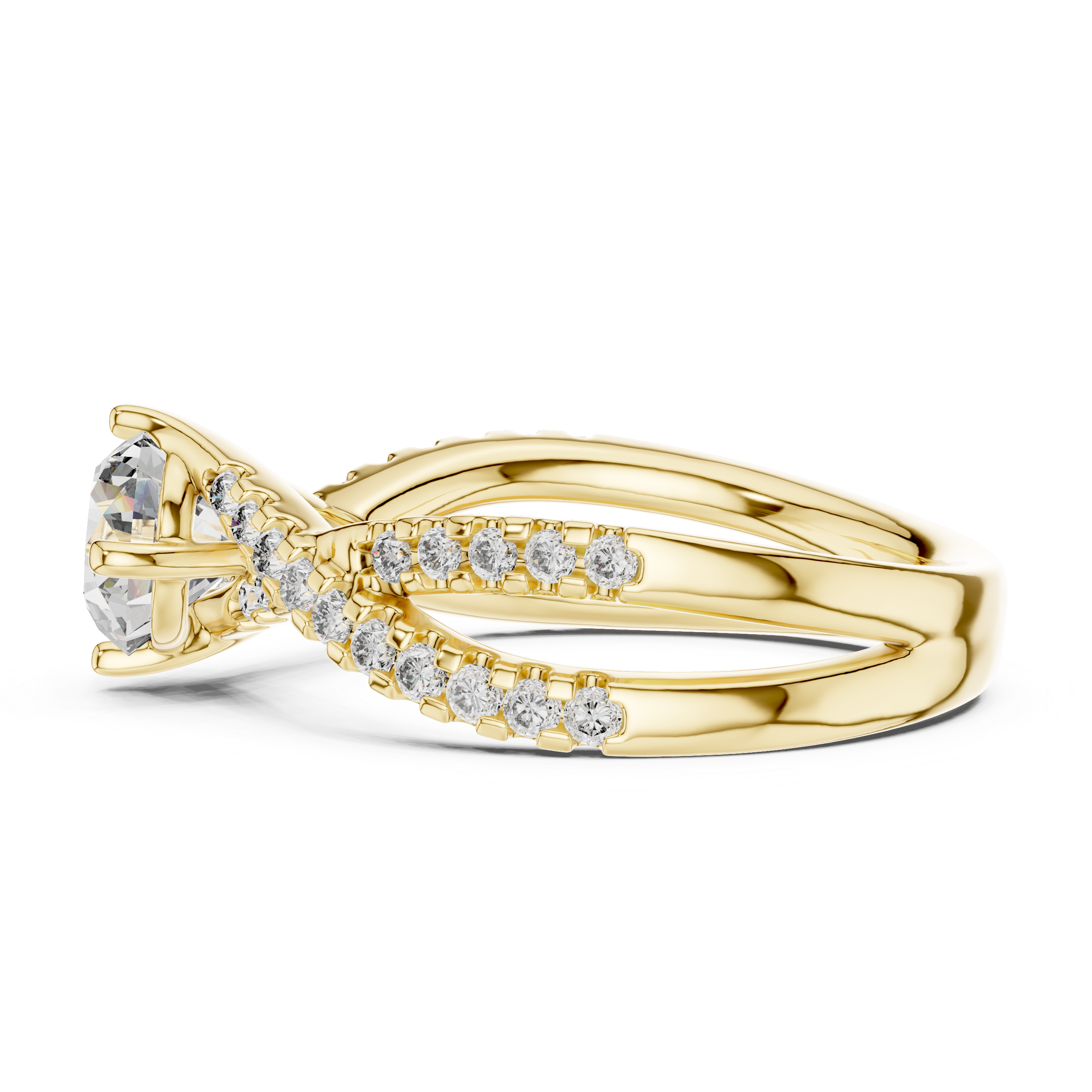 2 Carat Crossover Ring with Side Stones