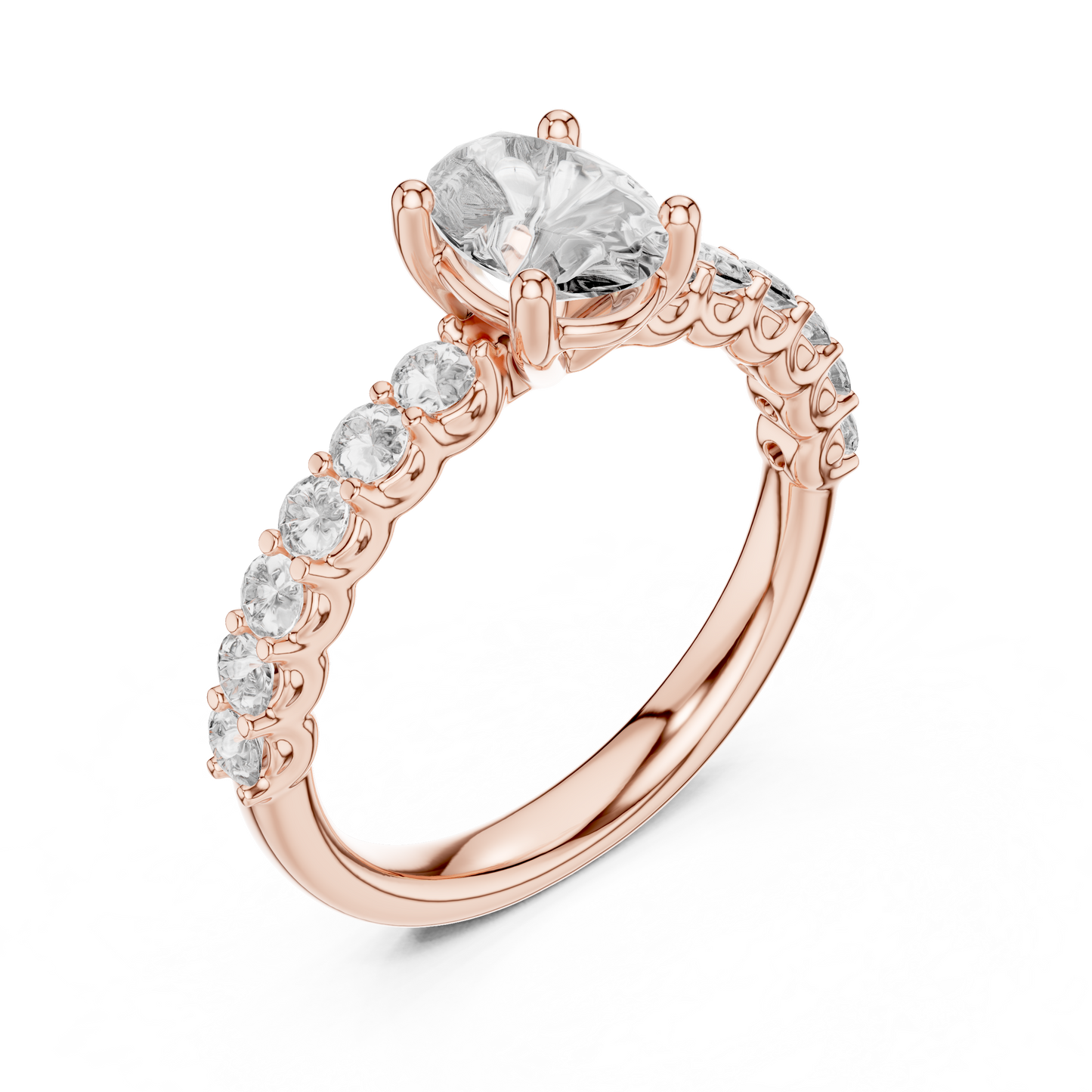 2 ct to 8 ct Diavont Oval-Cut Diamond Engagement Ring Mounting