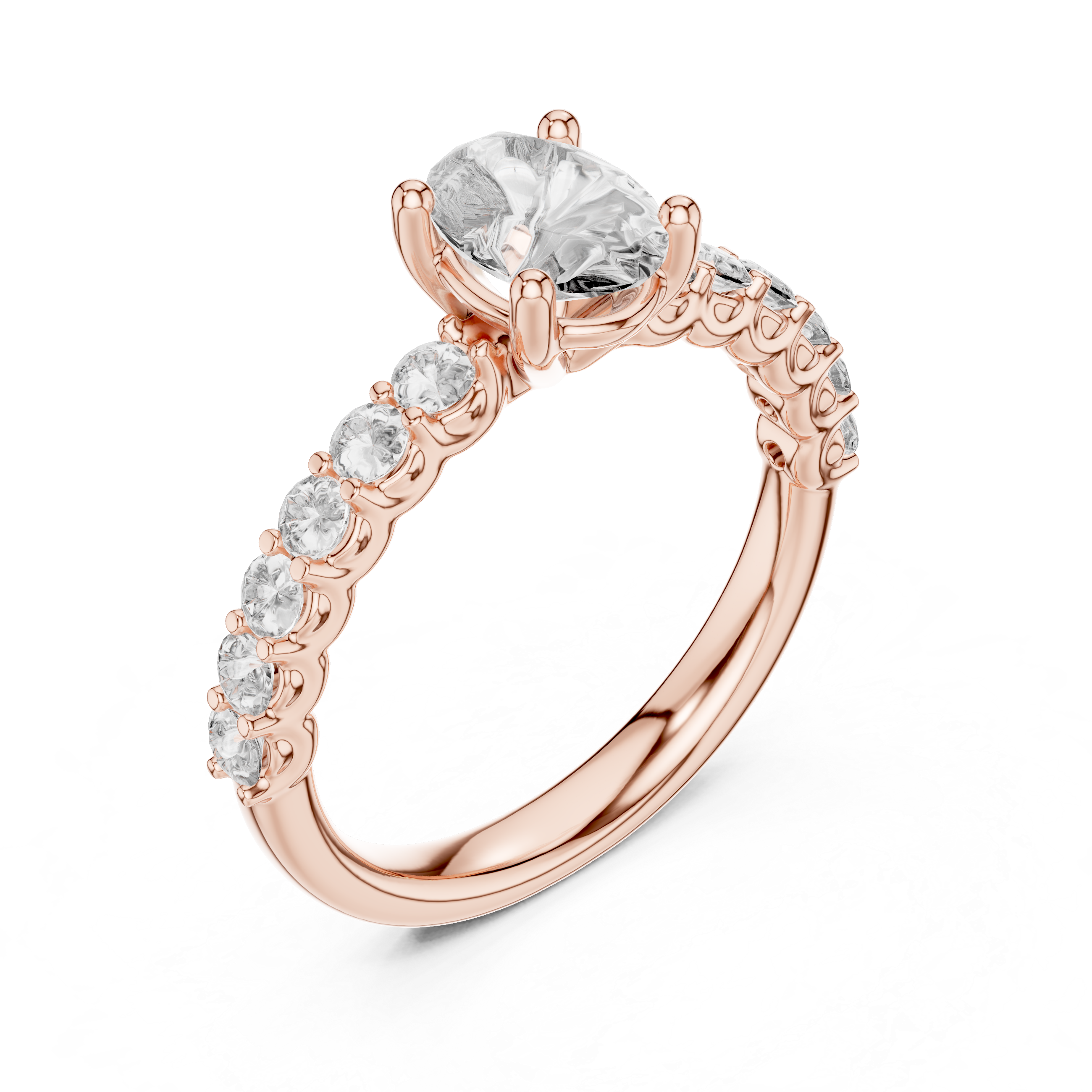 2 ct to 8 ct Diavont Oval-Cut Diamond Engagement Ring Mounting