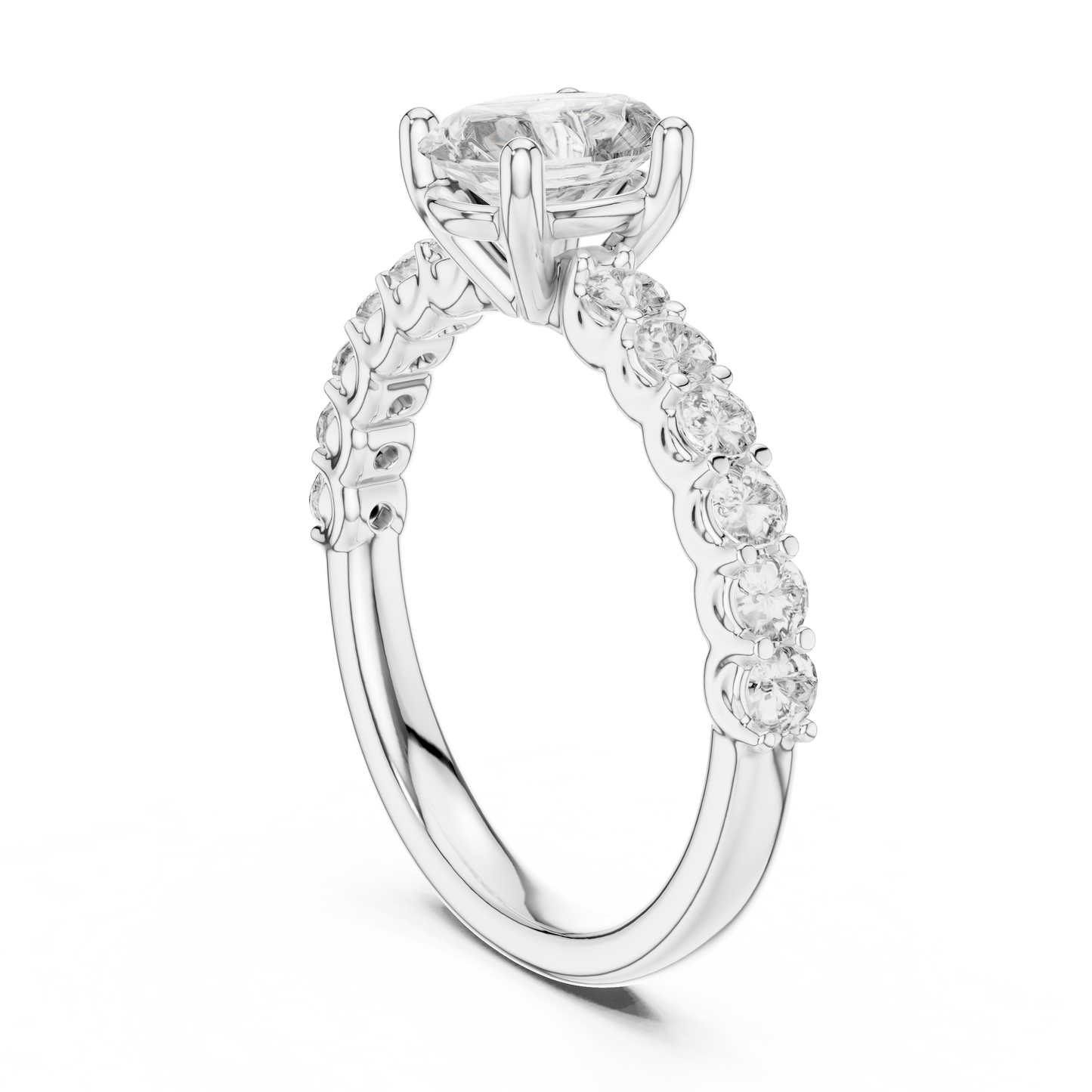 2 ct to 8 ct Diavont Oval-Cut Diamond Engagement Ring Mounting