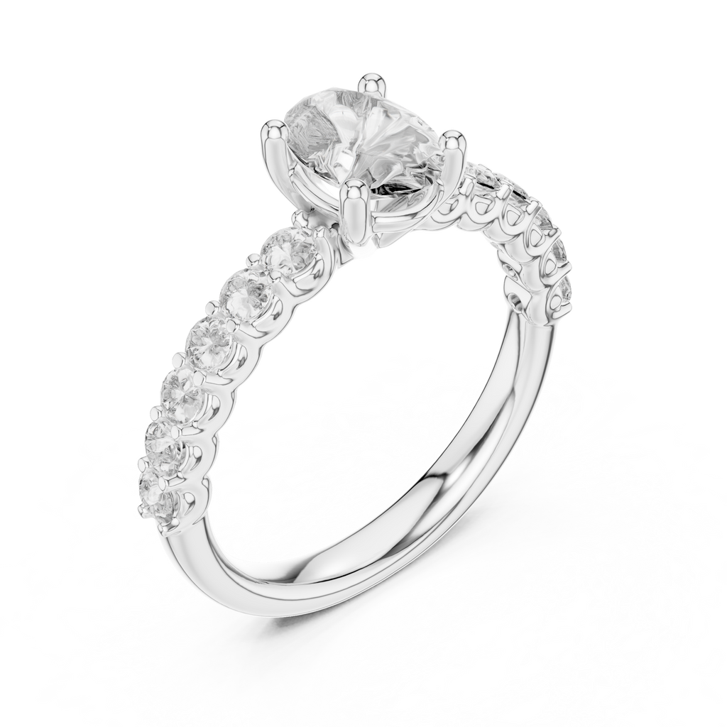 2 ct to 8 ct Diavont Oval-Cut Diamond Engagement Ring Mounting