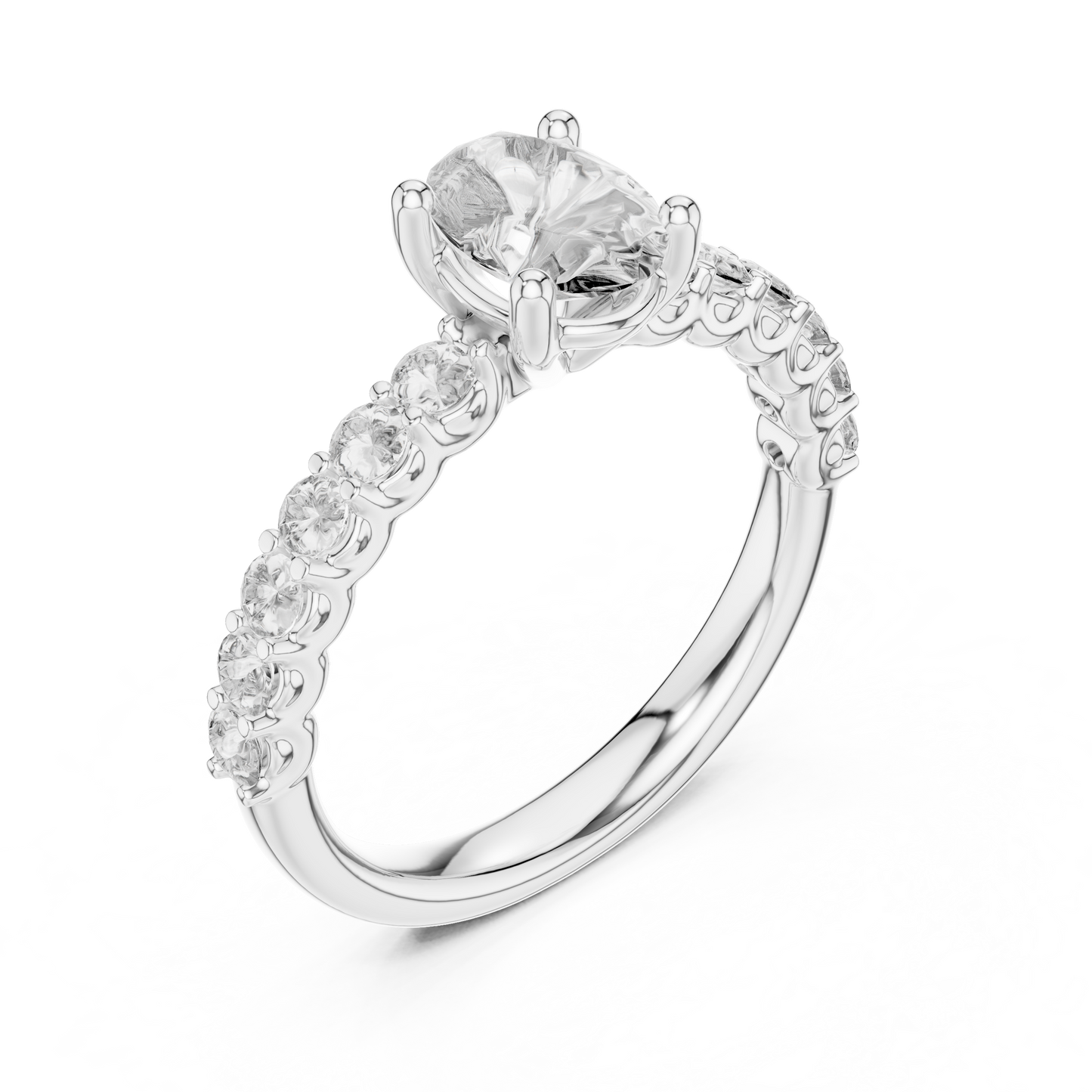 2 ct to 8 ct Diavont Oval-Cut Diamond Engagement Ring Mounting