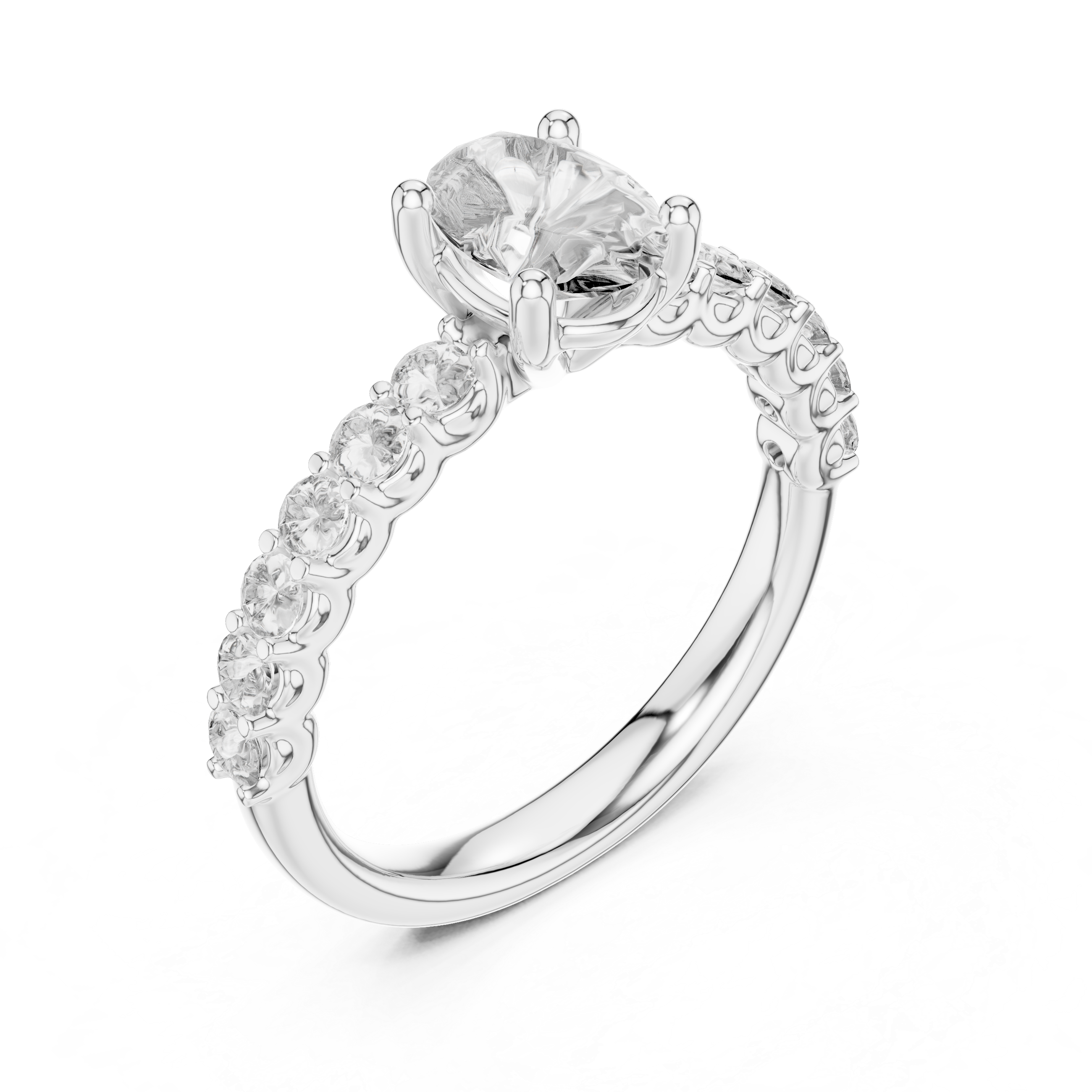 2 ct to 8 ct Diavont Oval-Cut Diamond Engagement Ring Mounting
