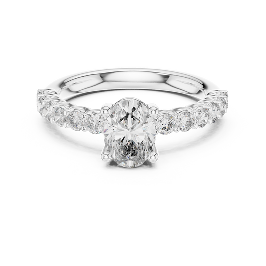2 ct to 8 ct Diavont Oval-Cut Diamond Engagement Ring Mounting