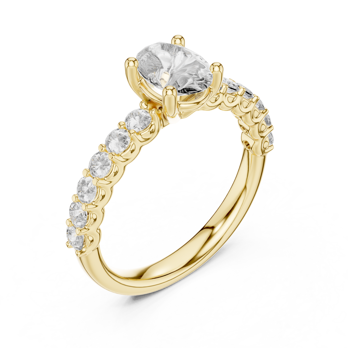 2 ct to 8 ct Diavont Oval-Cut Diamond Engagement Ring Mounting