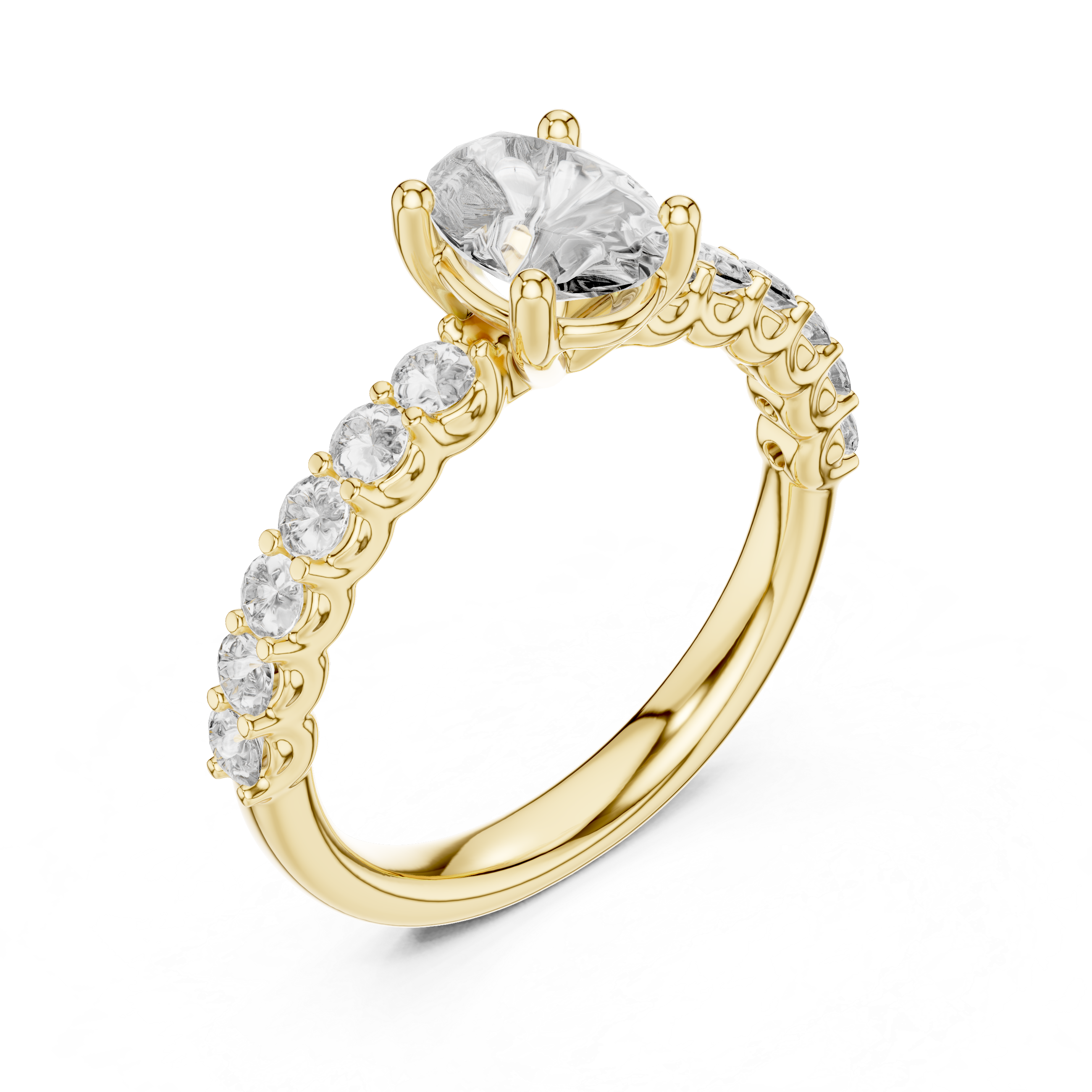 2 ct to 8 ct Diavont Oval-Cut Diamond Engagement Ring Mounting
