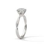 Round Crossover Solitaire Ring
