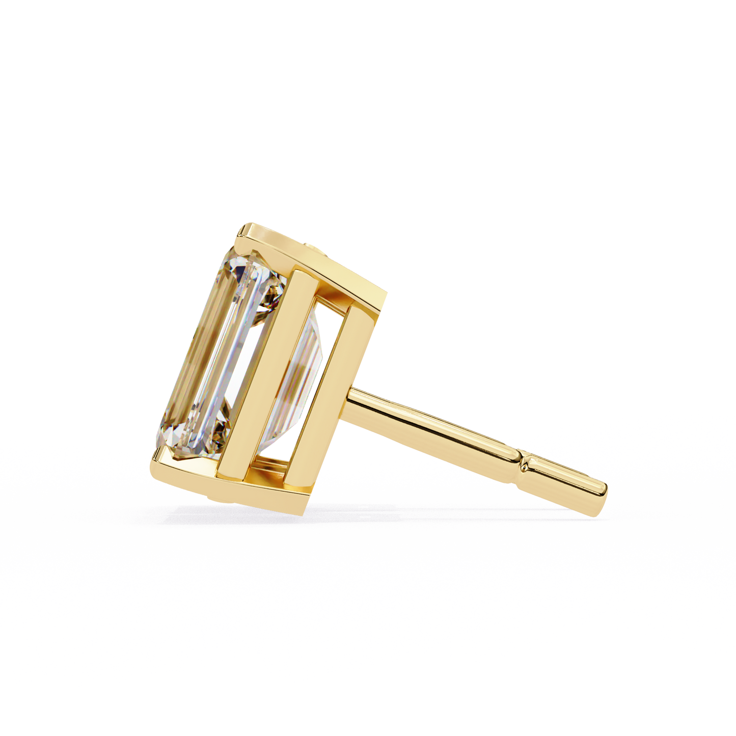 2 Carat Emerald Diamond Solitaire Stud Earrings