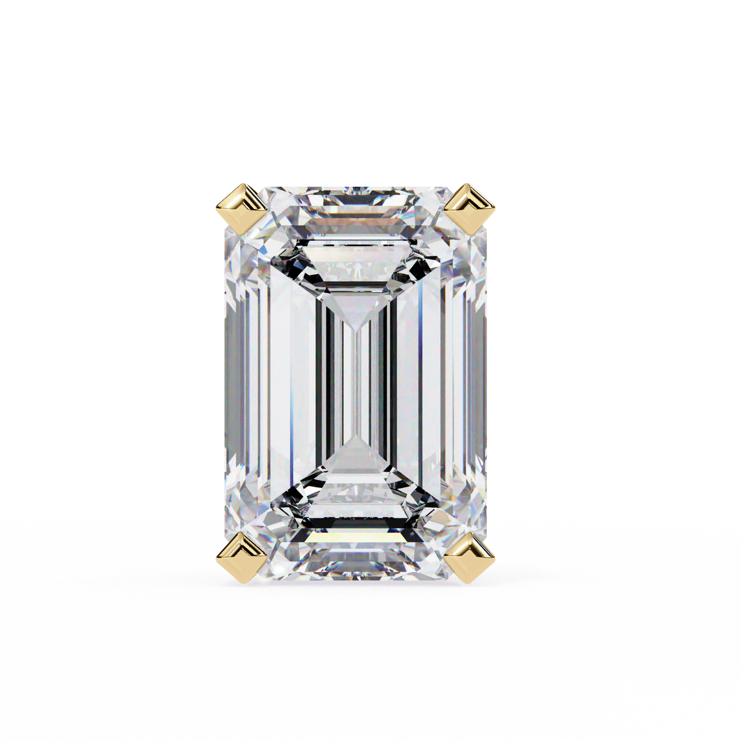 2 Carat Emerald Diamond Solitaire Stud Earrings