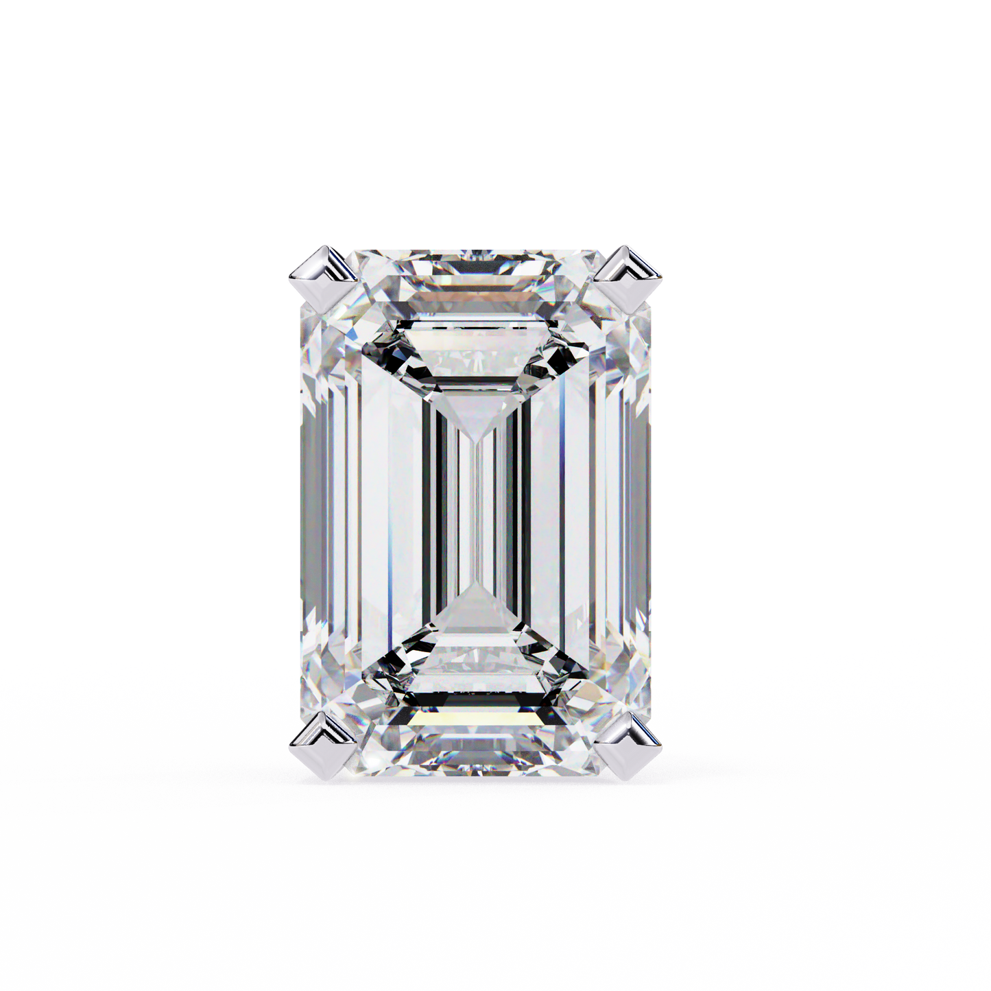 2 Carat Emerald Diamond Solitaire Stud Earrings