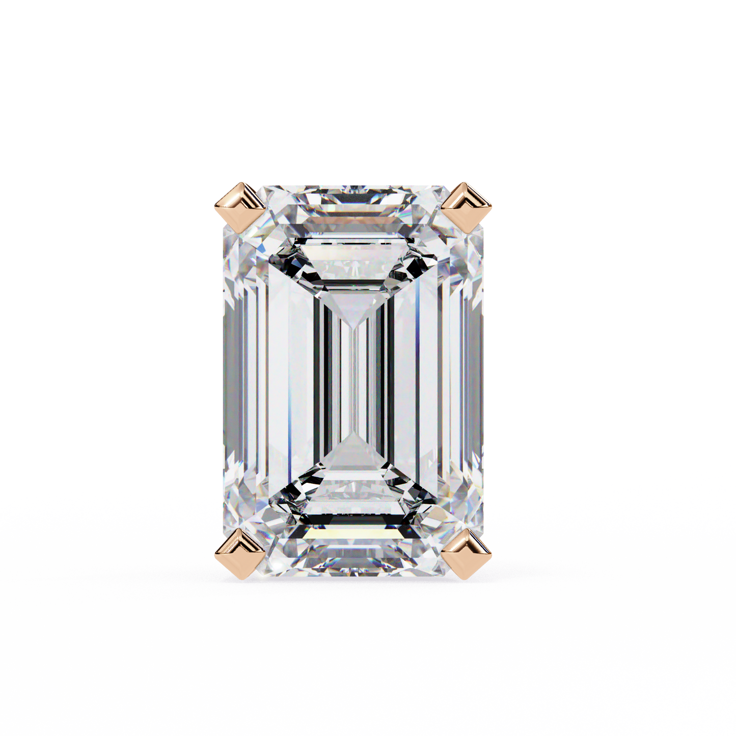 2 Carat Emerald Diamond Solitaire Stud Earrings