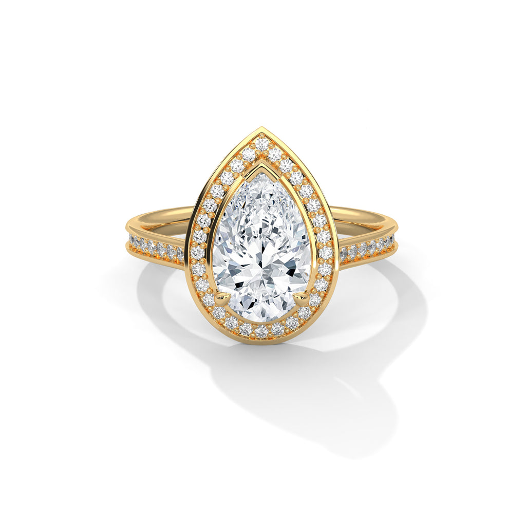 Pear Halo Ring