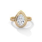 Pear Halo Ring