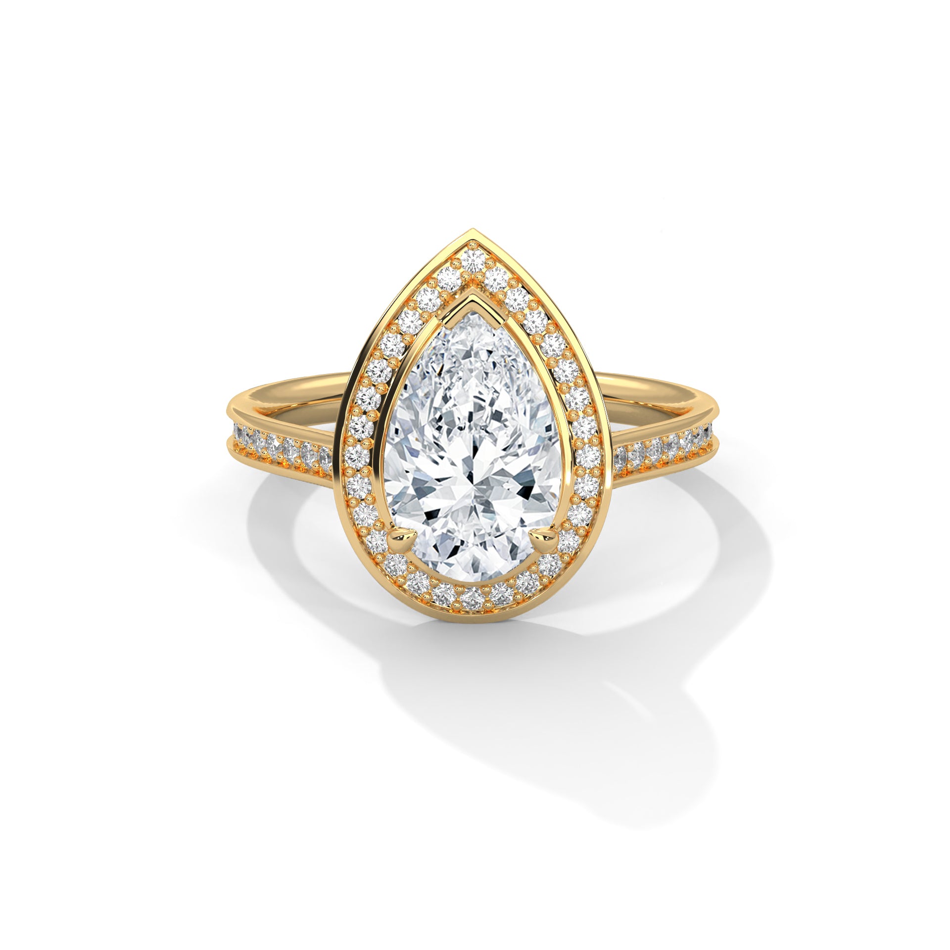 Pear Halo Ring