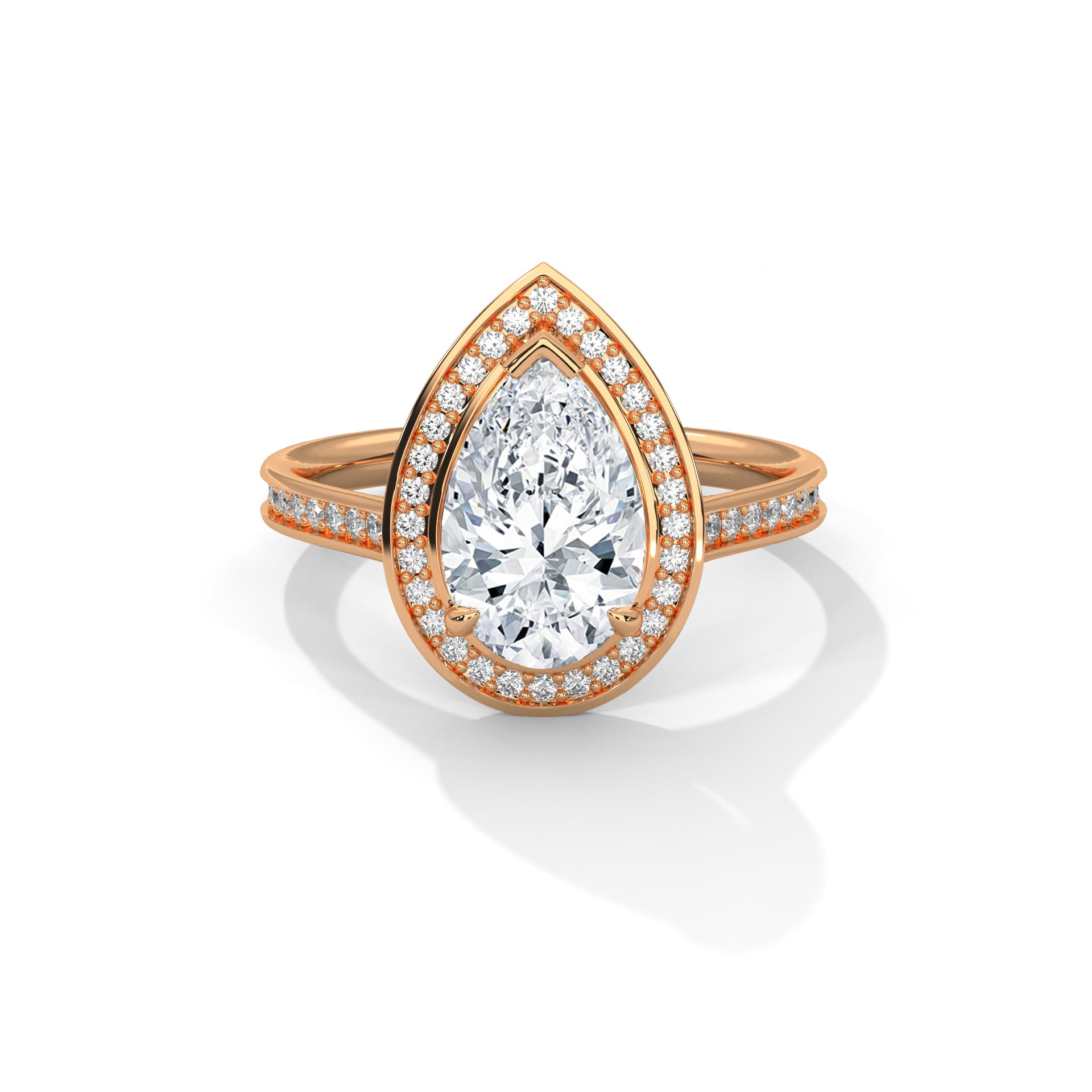 Pear Halo Ring