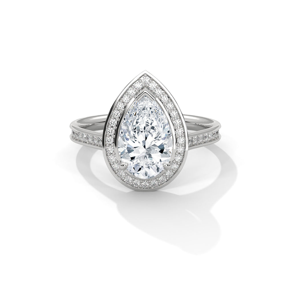 Pear Halo Ring