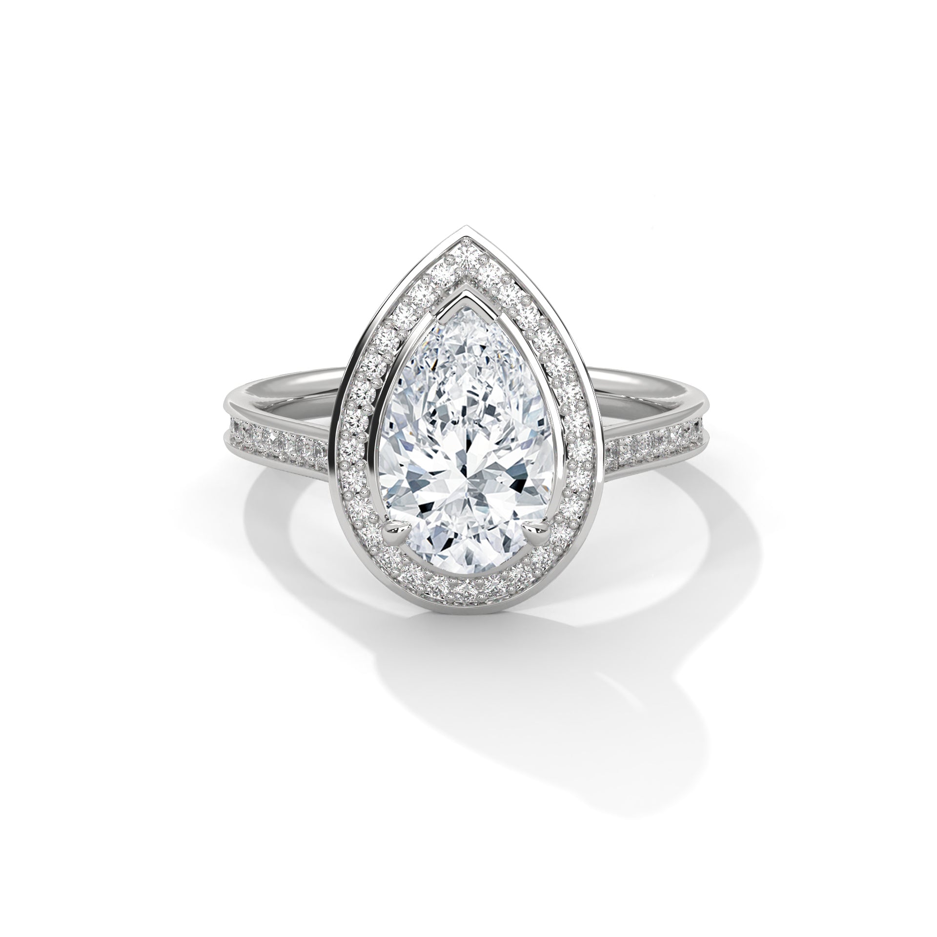 Pear Halo Ring