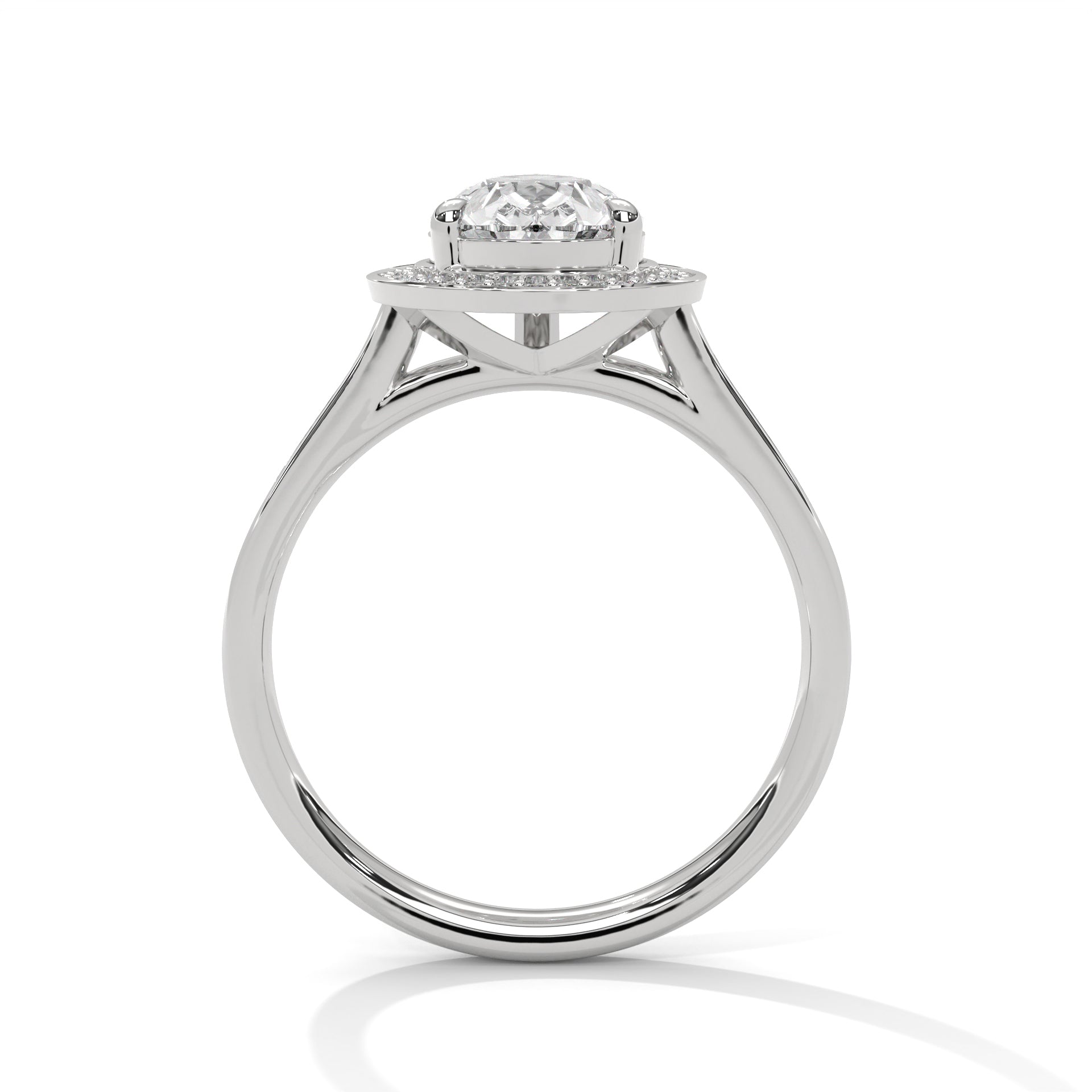 Pear Halo Ring
