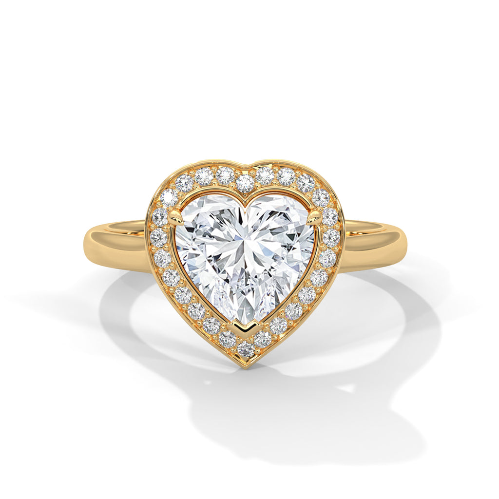 Heart cut Halo Ring
