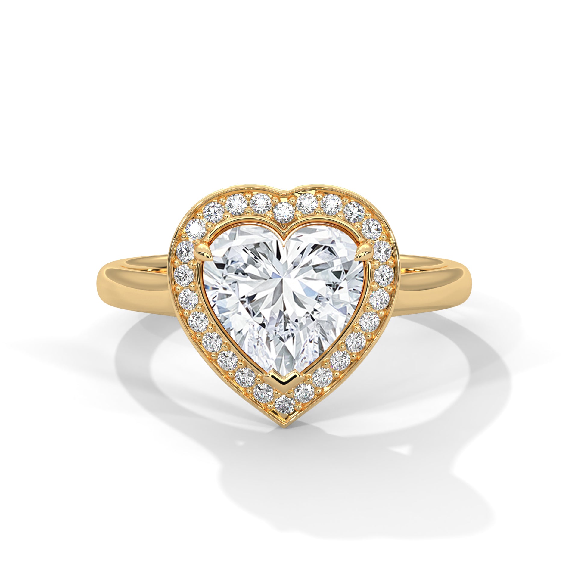 Heart cut Halo Ring