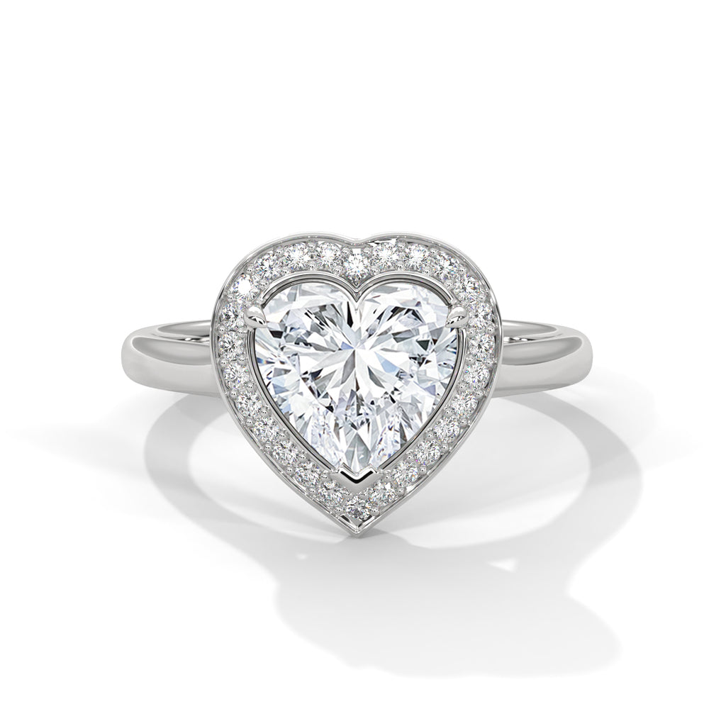 Heart cut Halo Ring
