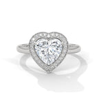 Heart cut Halo Ring