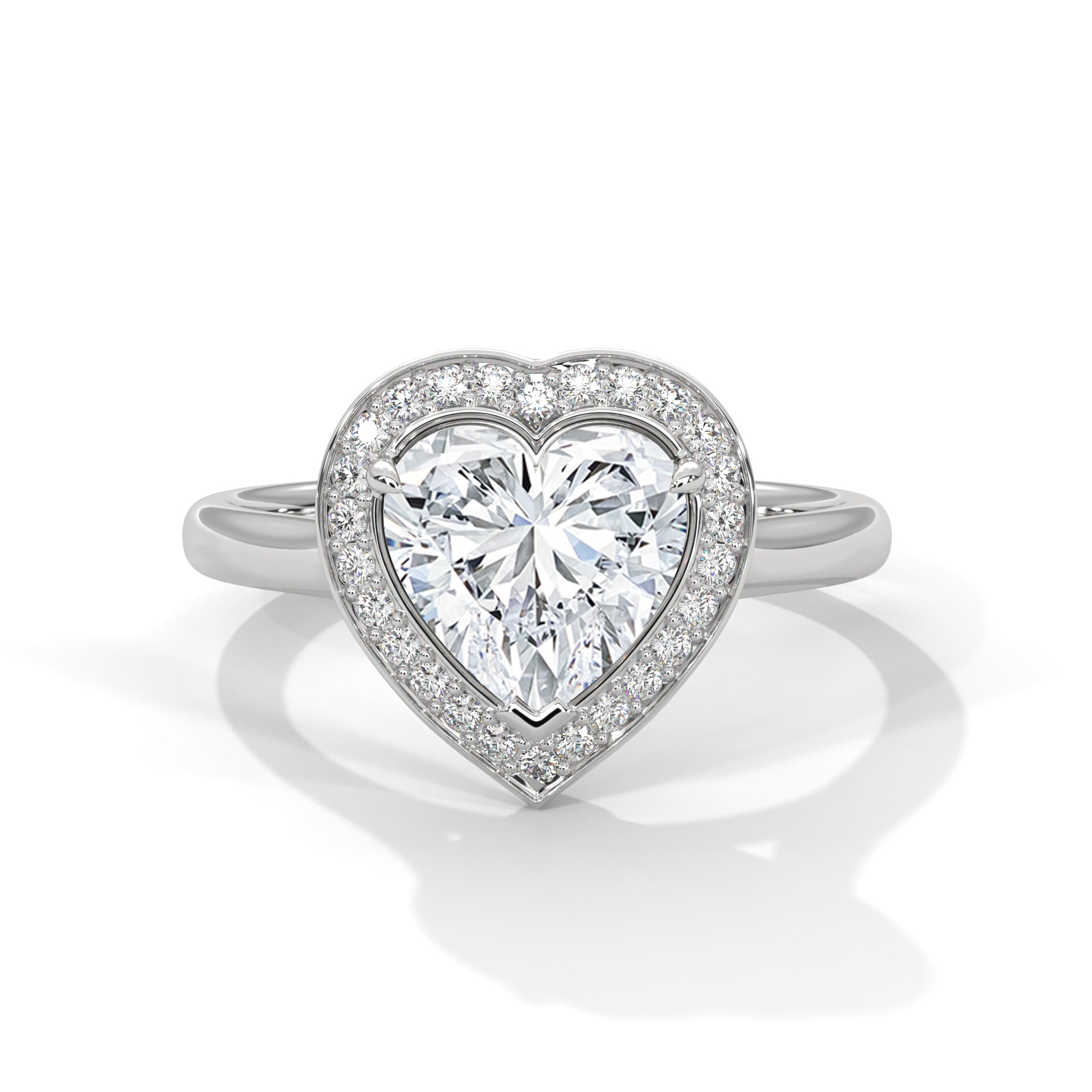 Heart cut Halo Ring