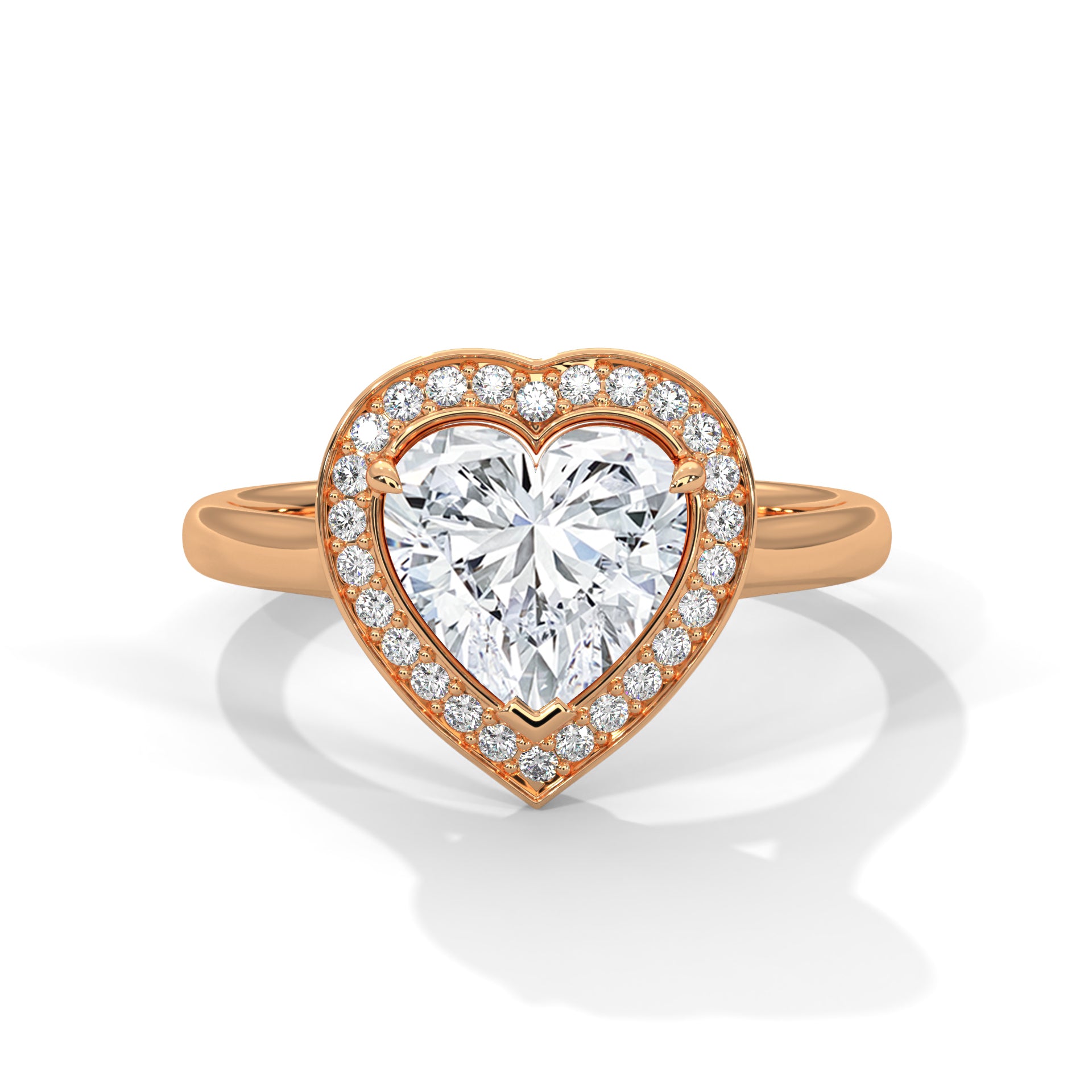 Heart cut Halo Ring