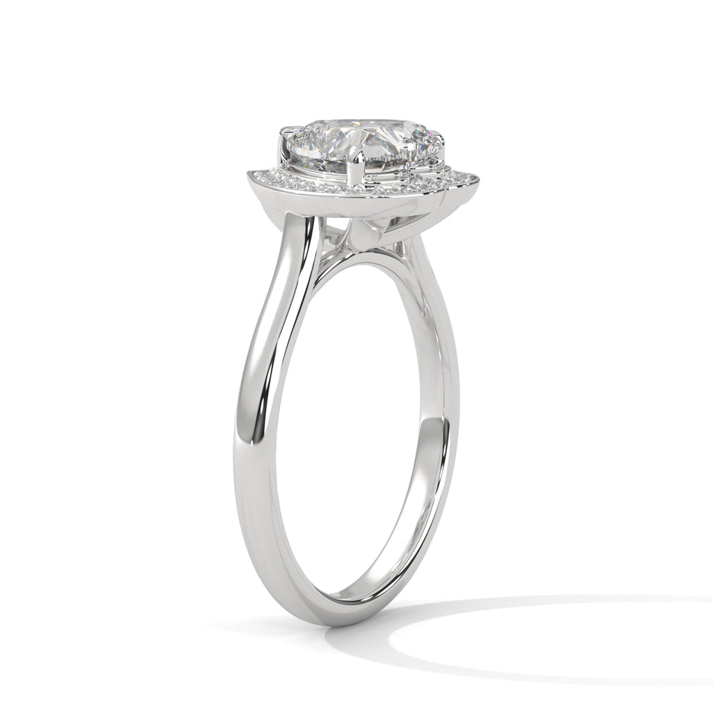 Heart cut Halo Ring