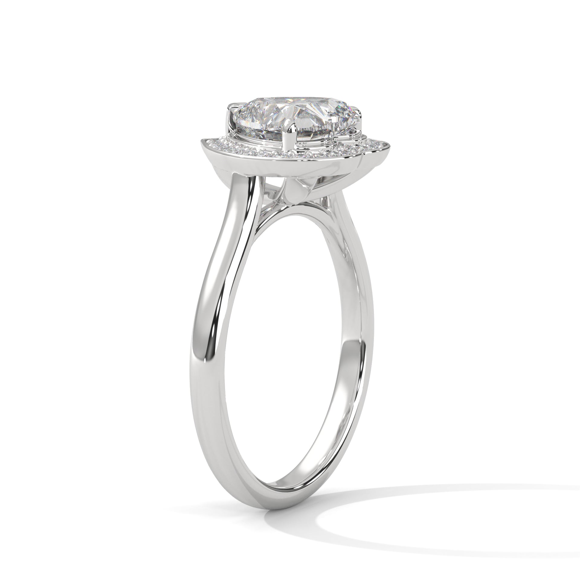 Heart cut Halo Ring