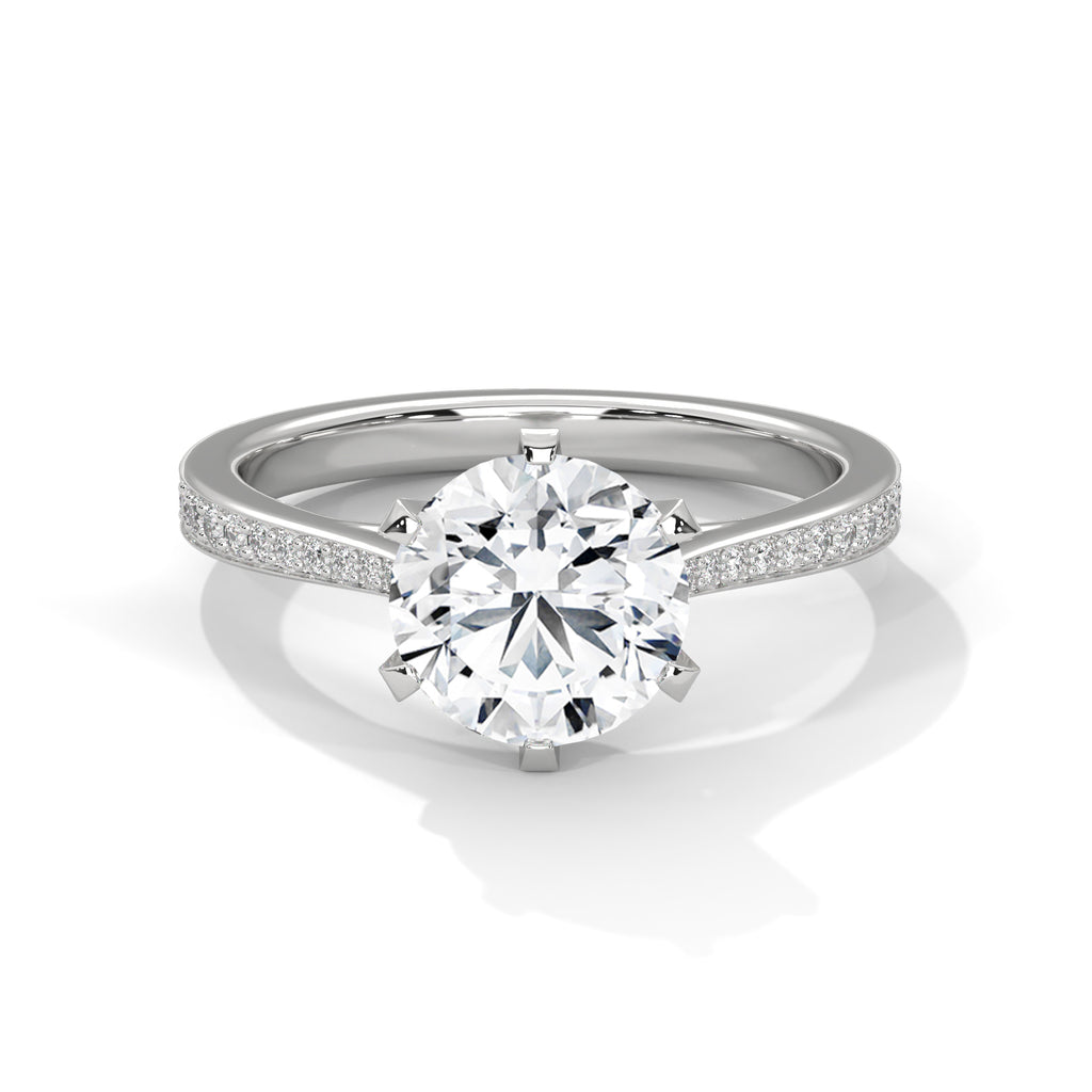 Round Sidestone Ring