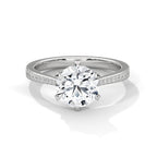 Round Sidestone Ring