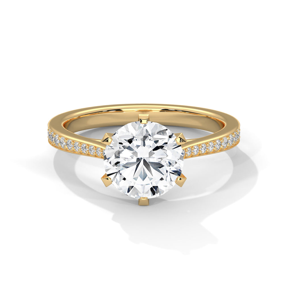 Round Sidestone Ring