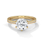 Round Sidestone Ring