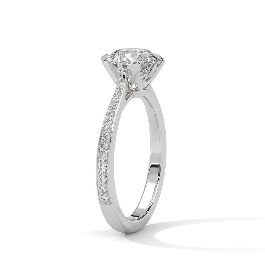 Round Sidestone Ring