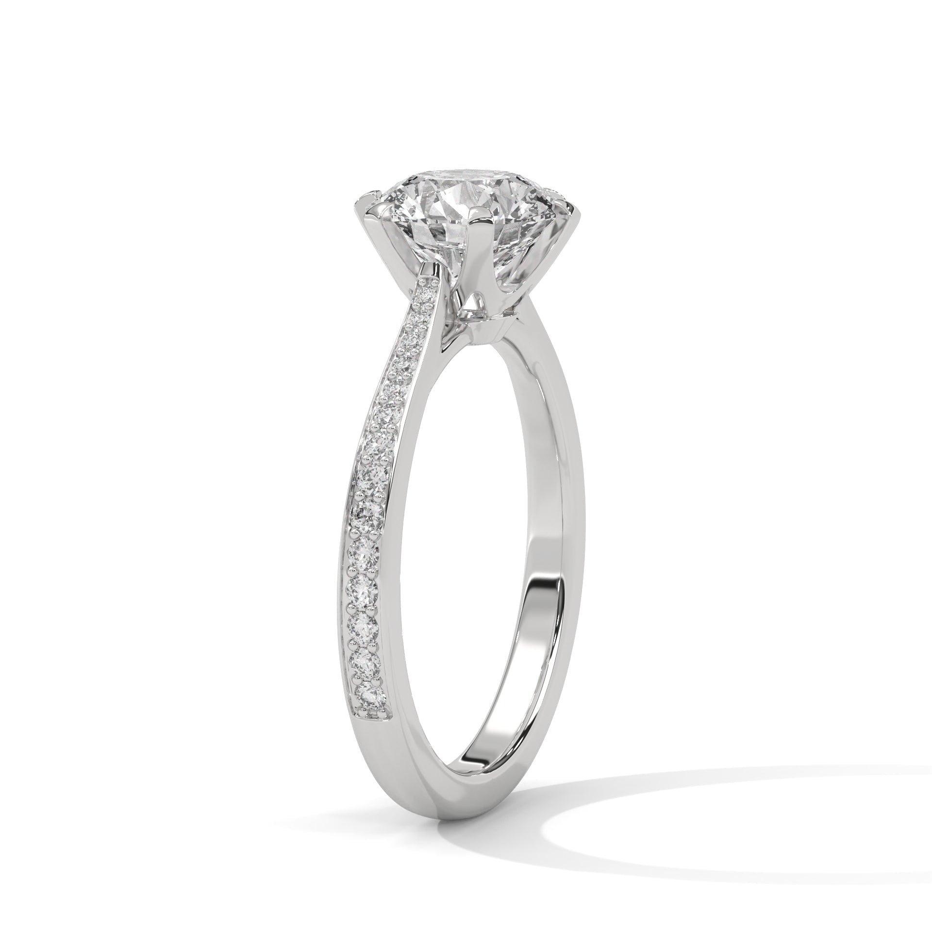 Round Sidestone Ring