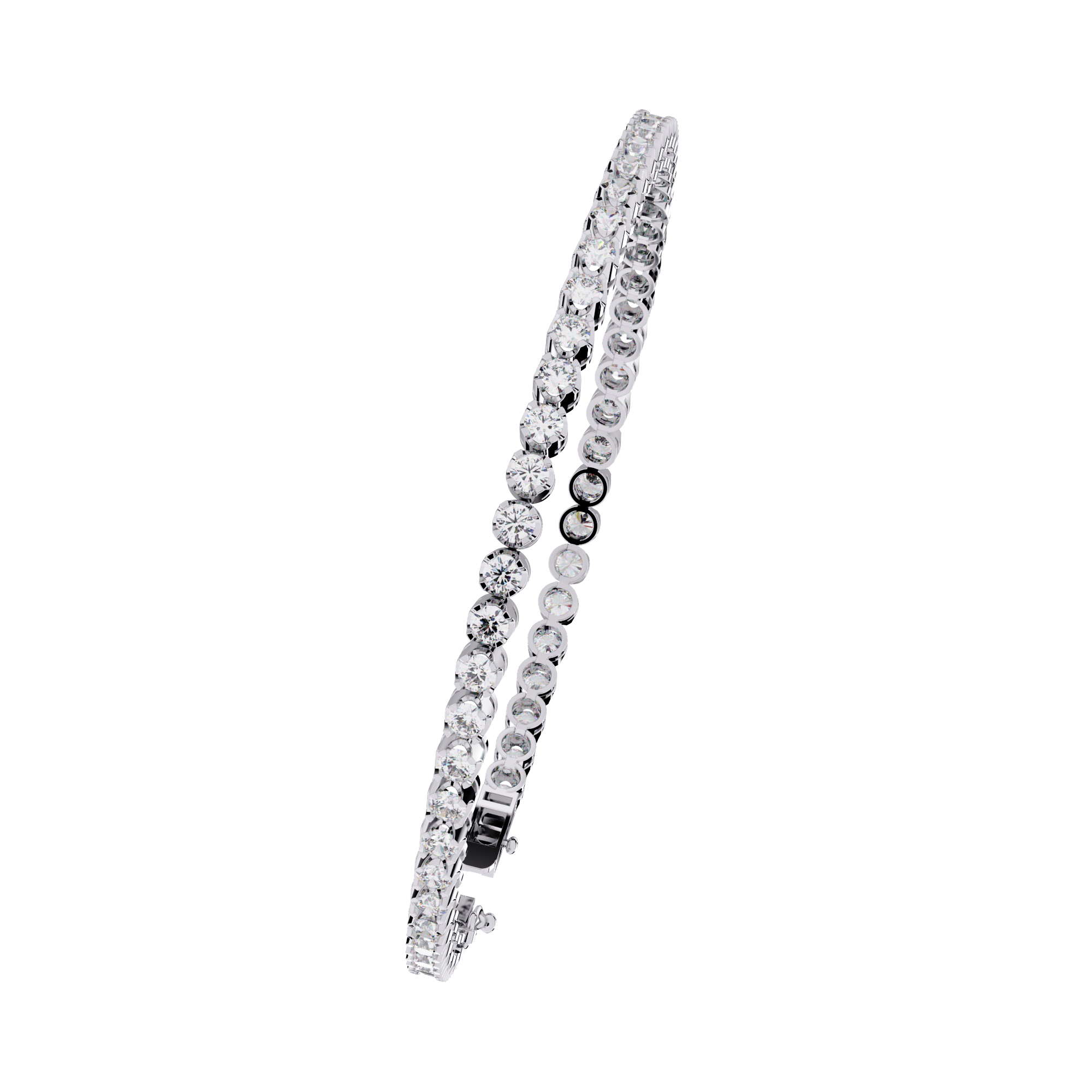 Slim Braid Diamond Tennis Bracelet