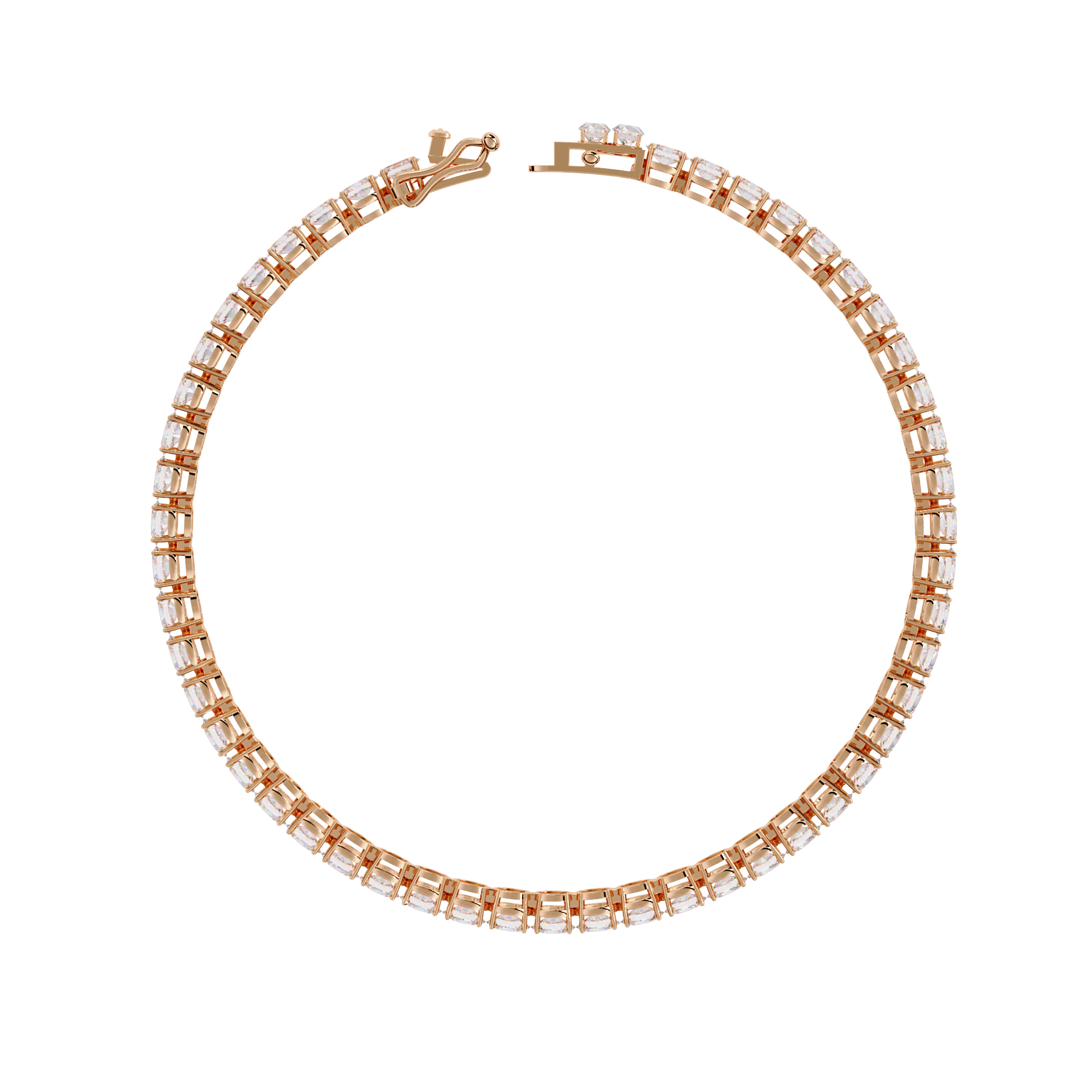 Slim Cushion Diamond Tennis Bracelet