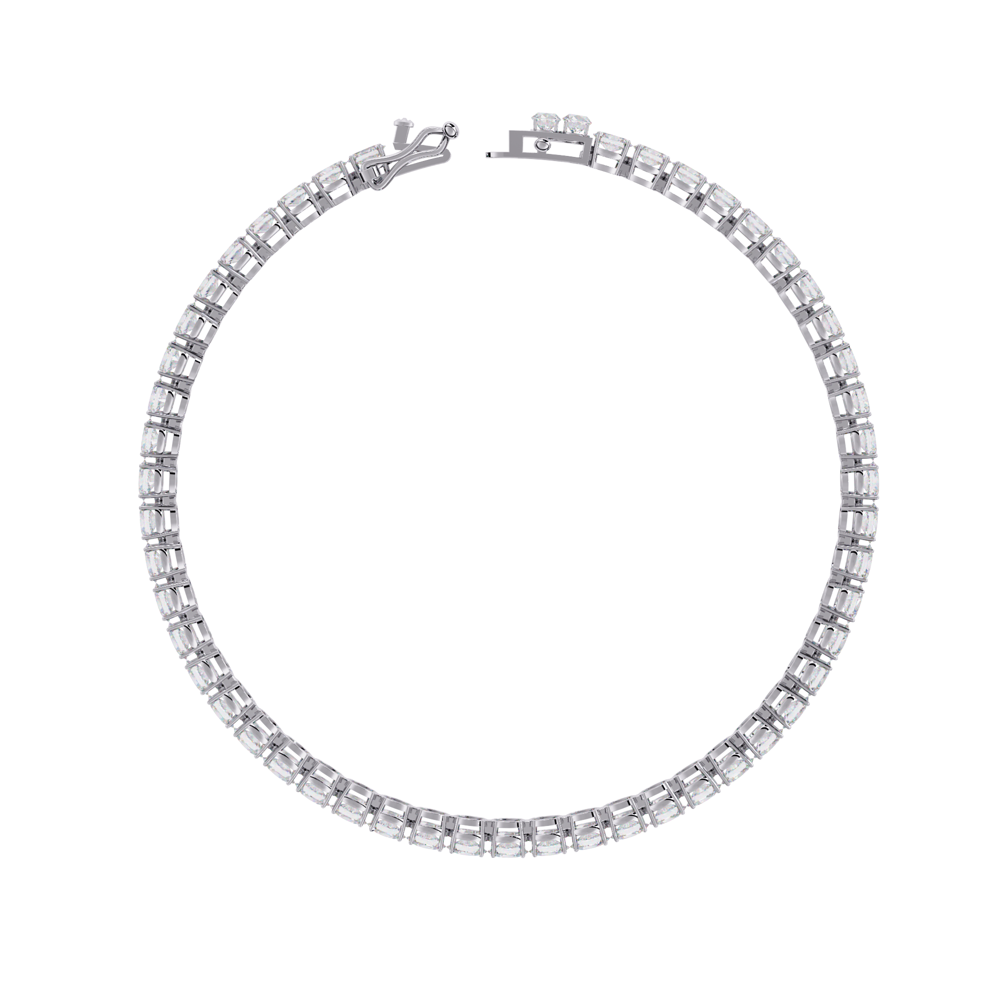 Slim Cushion Diamond Tennis Bracelet