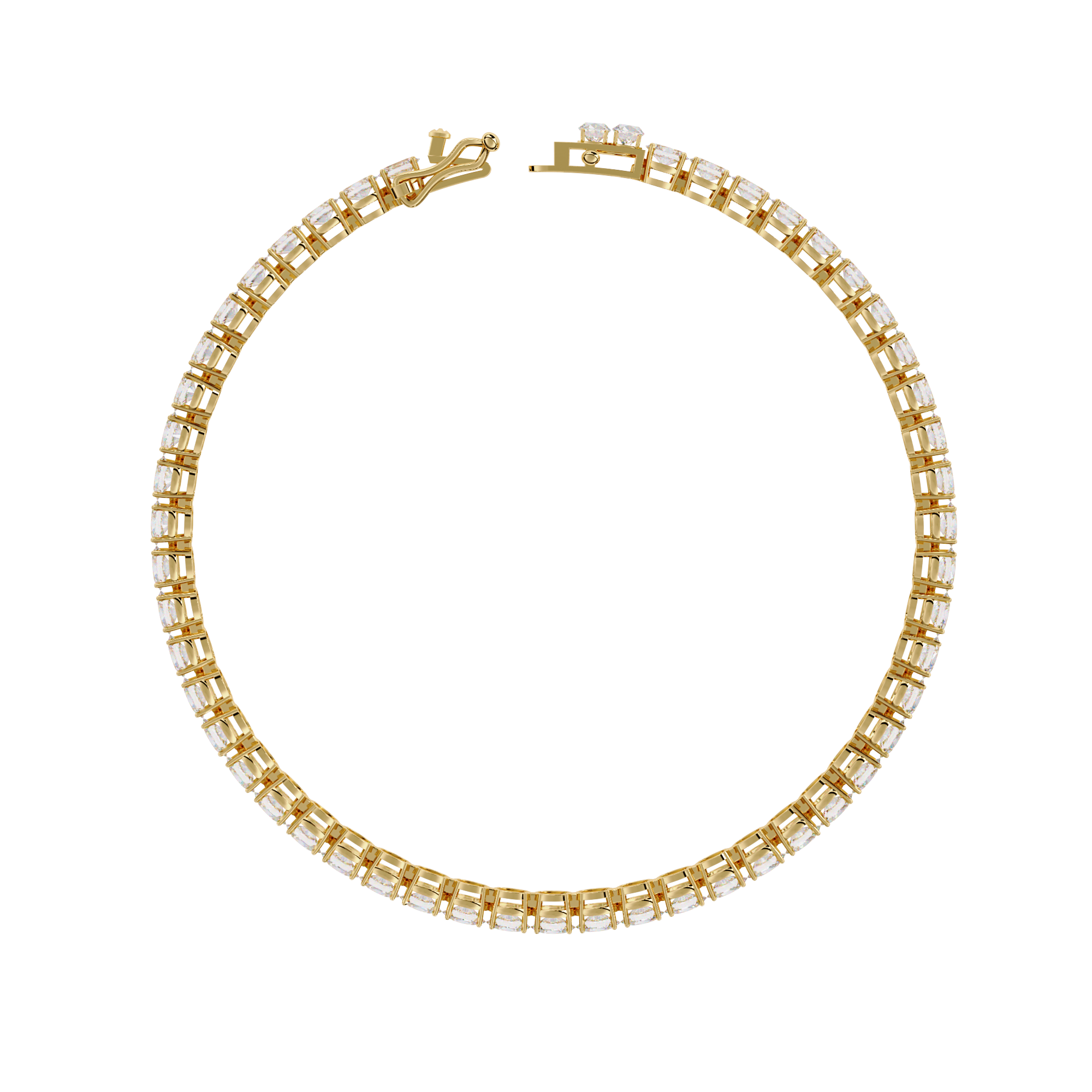 Slim Cushion Diamond Tennis Bracelet