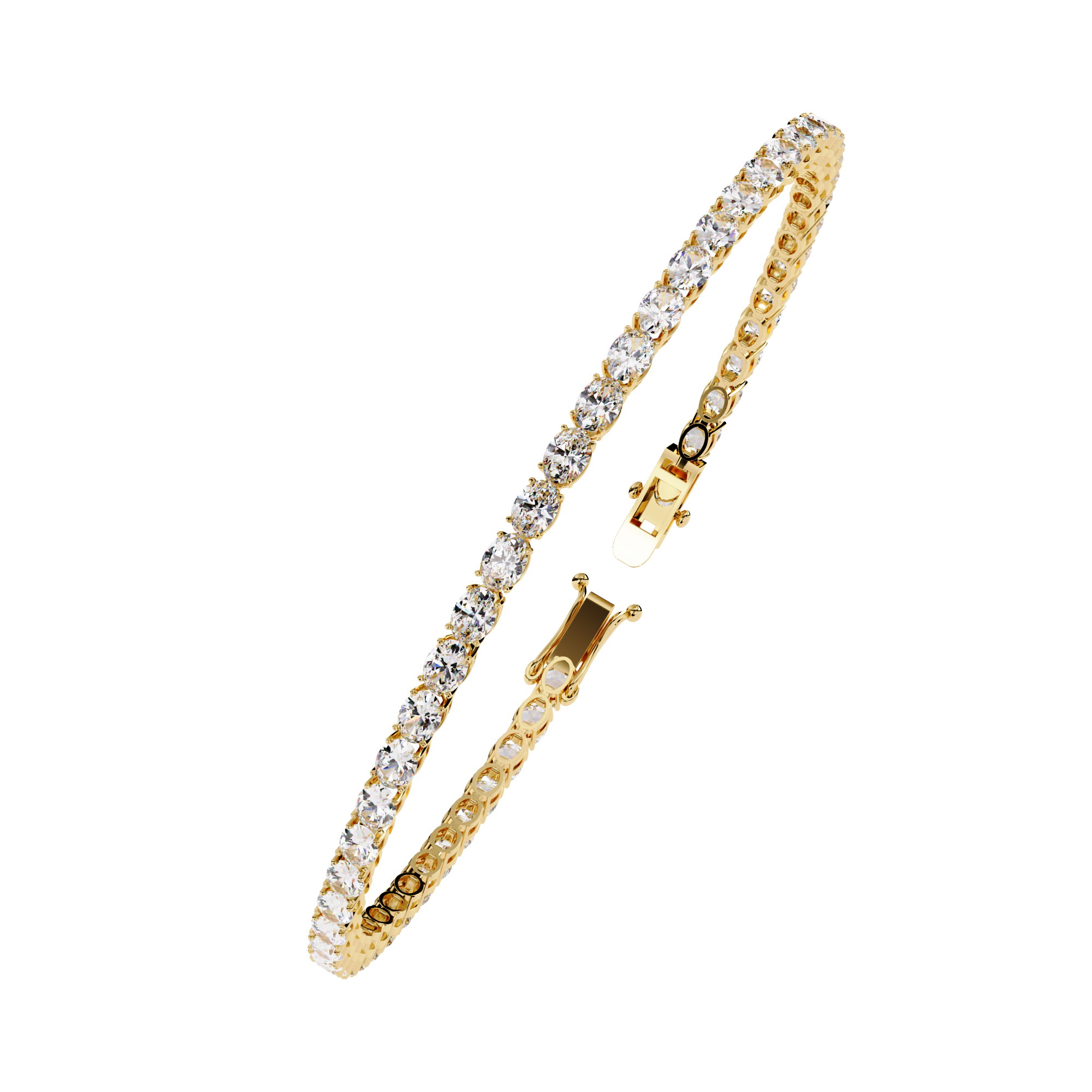 Slim Cushion Diamond Tennis Bracelet