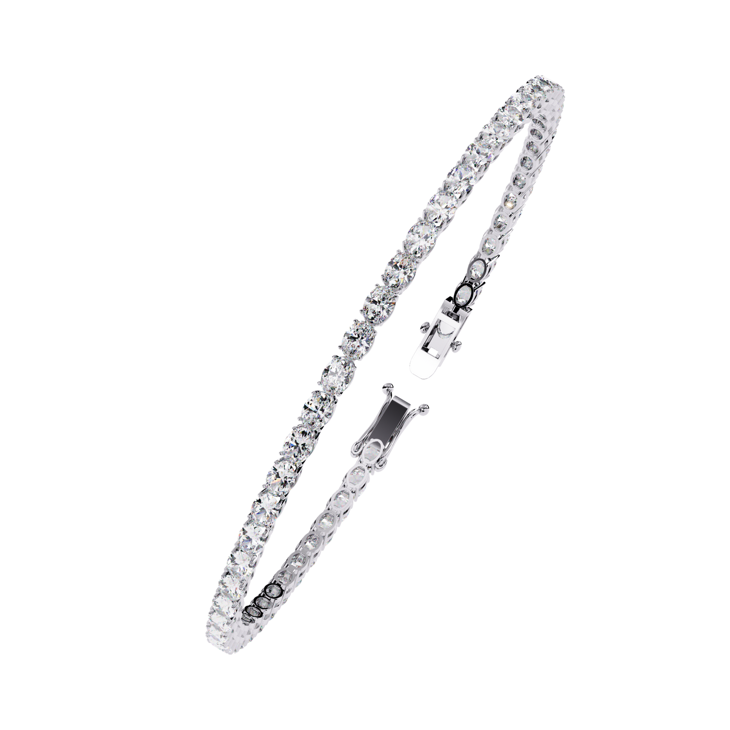 5 ct to 20 ct Slim Cushion Diamond Tennis Bracelet in 10k Gold