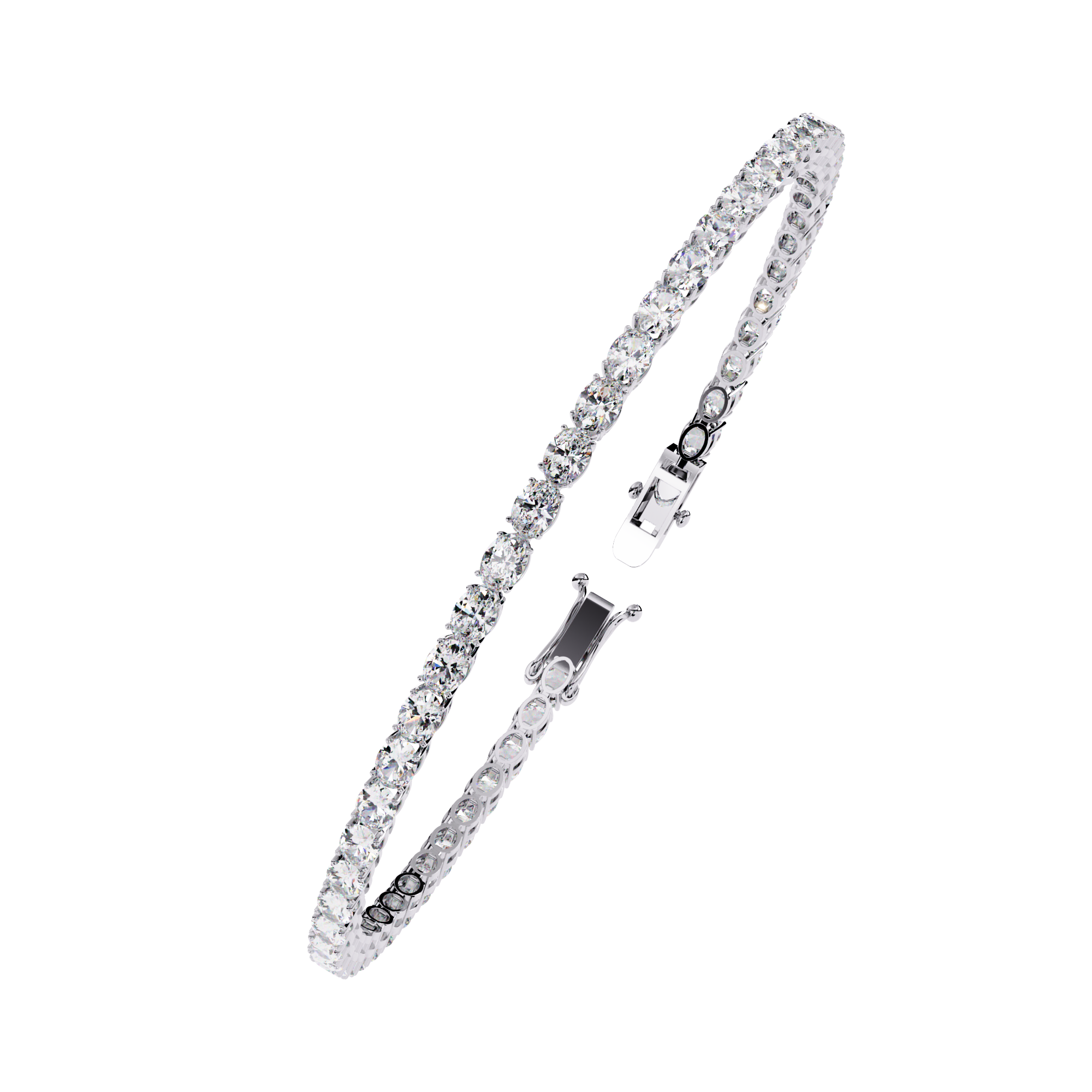 Slim Cushion Diamond Tennis Bracelet
