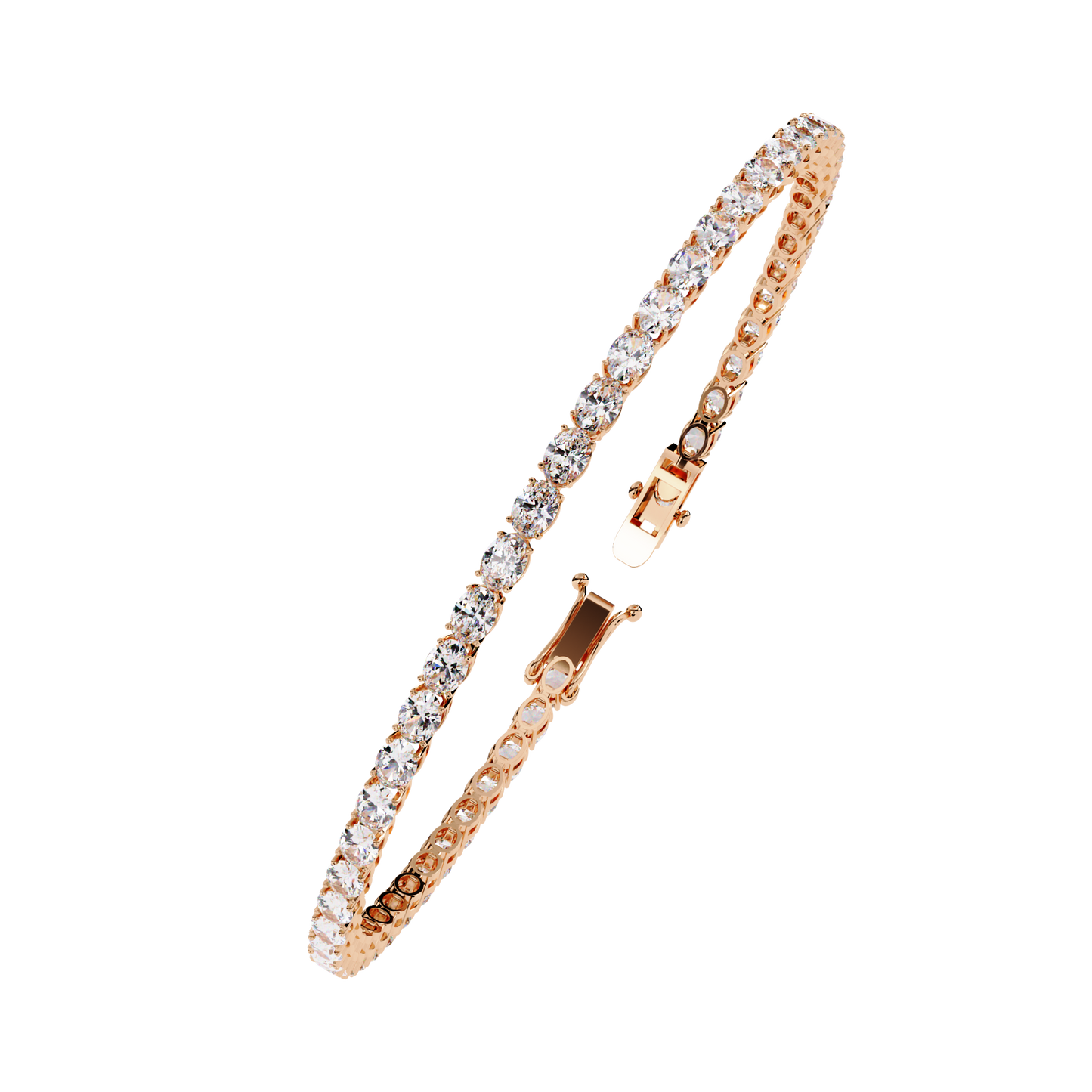 5 ct to 20 ct Slim Cushion Diamond Tennis Bracelet in 10k Gold