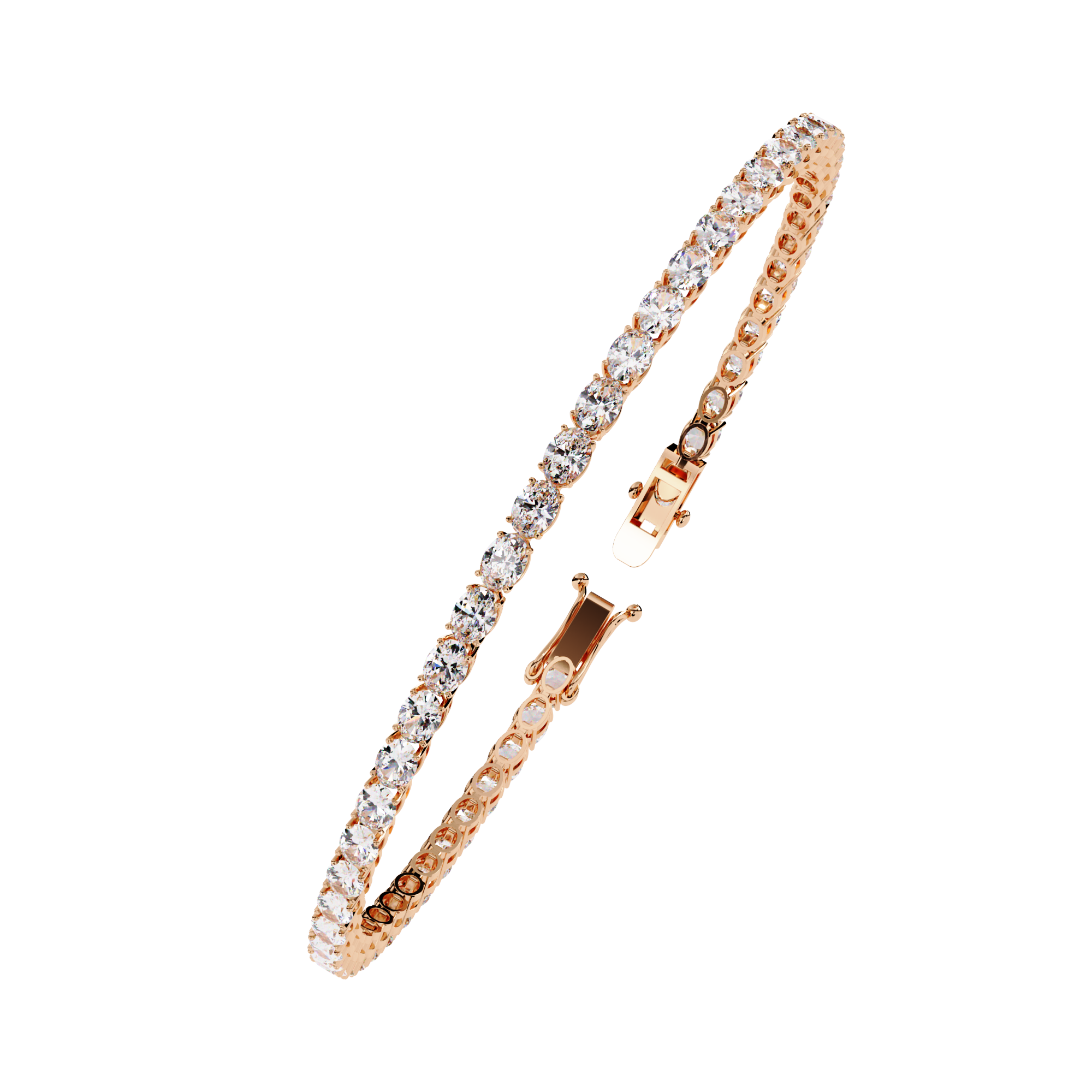 Slim Cushion Diamond Tennis Bracelet